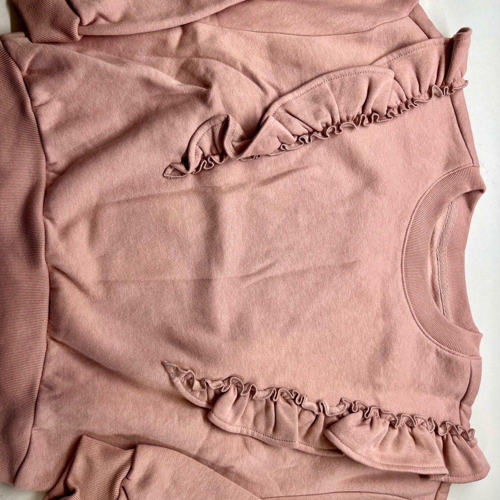 GAP Pink (Dusty Rose) Ruffled Sweatshirt